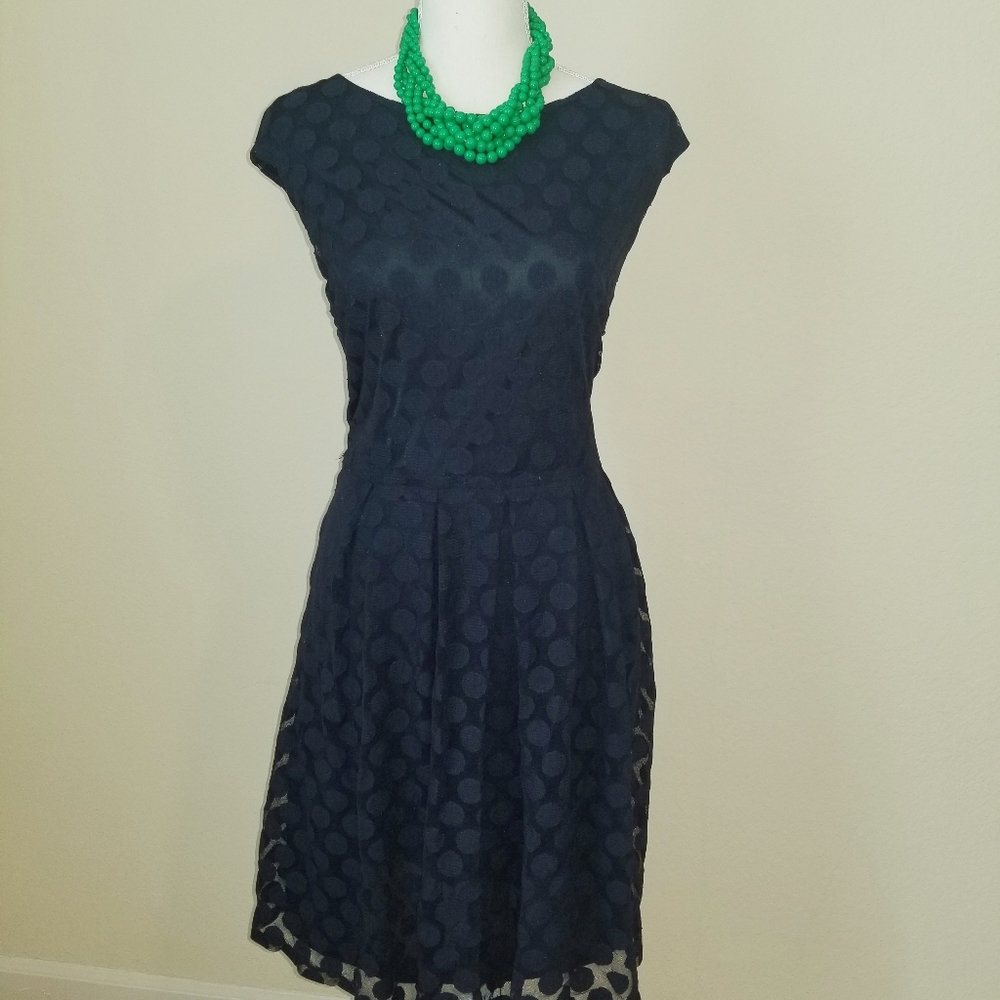 Navy Blue Polka Dot Dress